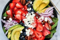 Vibrant Spinach Salad with Avocado, Berries and Honey Vinaigrette