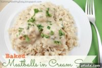 Baked Turkey Meatballs with Velvety Cream Sauce