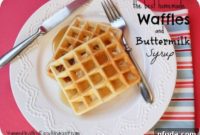 Golden Homemade Waffles with Rich Buttermilk Syrup
