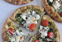 Quick Pesto Pita Pizzas