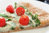 Artisan Whole Wheat Pizza Roasted Garlic Spinach and Tomato