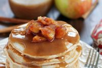 Spiced Applesauce Hotcakes with Warm Cinnamon Drizzle