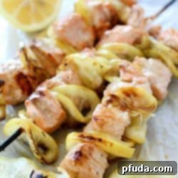 Grilled Lemon Salmon Skewers