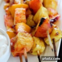 Sweet Grilled Fruit Skewers with Creamy Yogurt Dip 2 Grilled Fruit Skewers with Easy Yogurt Dip