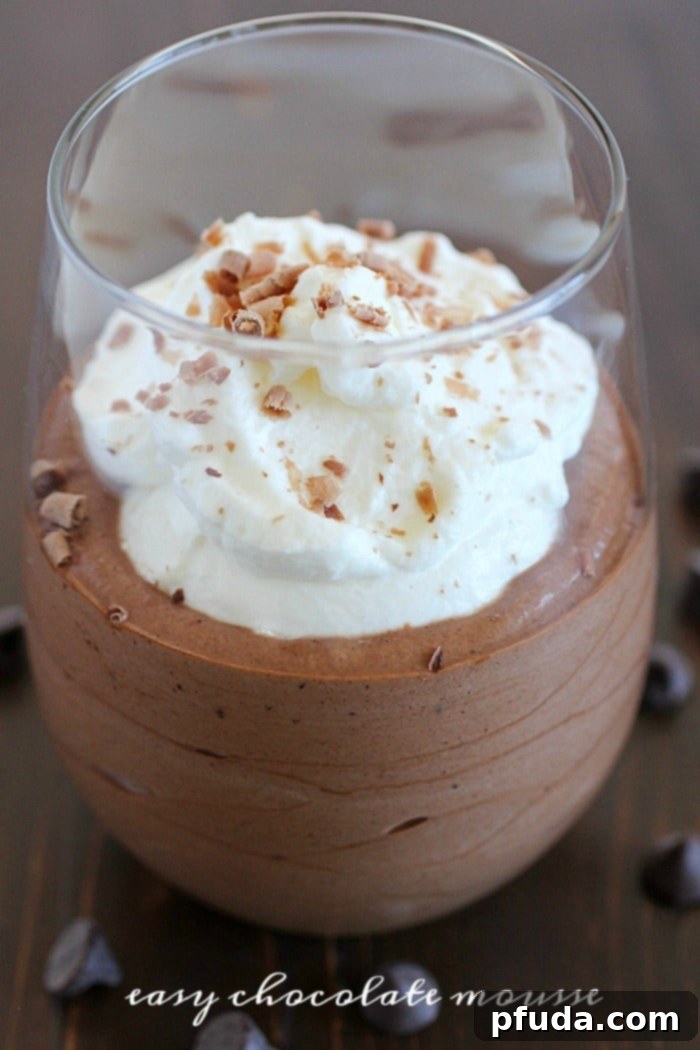 Chocolate Mousse that's incredibly easy to make with only 5 simple ingredients and a few steps from start to finish! You won't believe how creamy and totally delicious it is. Fancy enough for a party but easy enough for a quick dessert any night of the week. :) AD