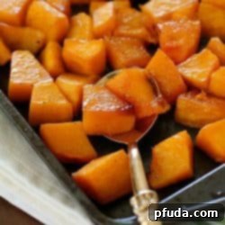 Caramelized Butternut Squash makes the tastiest side dish! It's one of the best ways to cook butternut squash and it's super easy to make! With a little sweet and a little spice, this butternut squash recipe will knock your socks off! AD