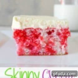 Guilt-Free Cherry Poke Cake 2 Skinny Cherry Poke Cake with creamy topping