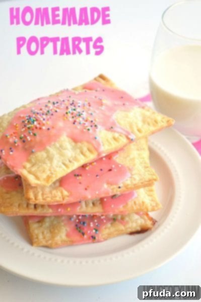 Delicious Homemade Poptarts with fruit filling and sweet icing, a classic breakfast treat.