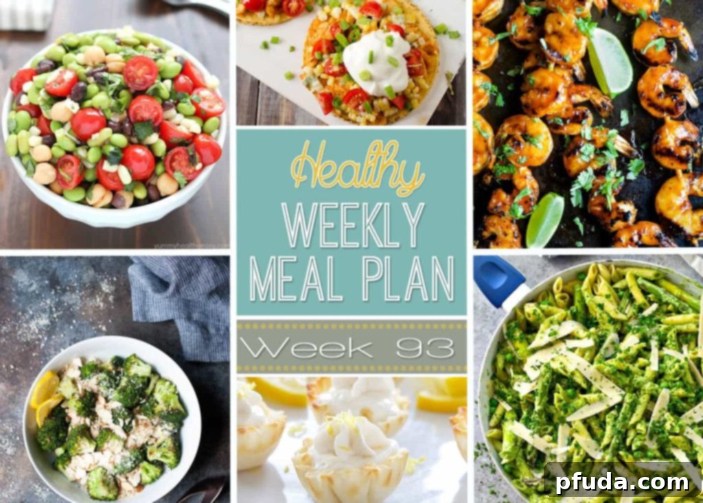 Week 93 Healthy Weekly Meal Plan with diverse meals