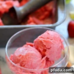 This is the easiest recipe for Strawberry Sorbet! Only a few ingredients and a blender, freeze and enjoy! Healthy and delicious. #AD
