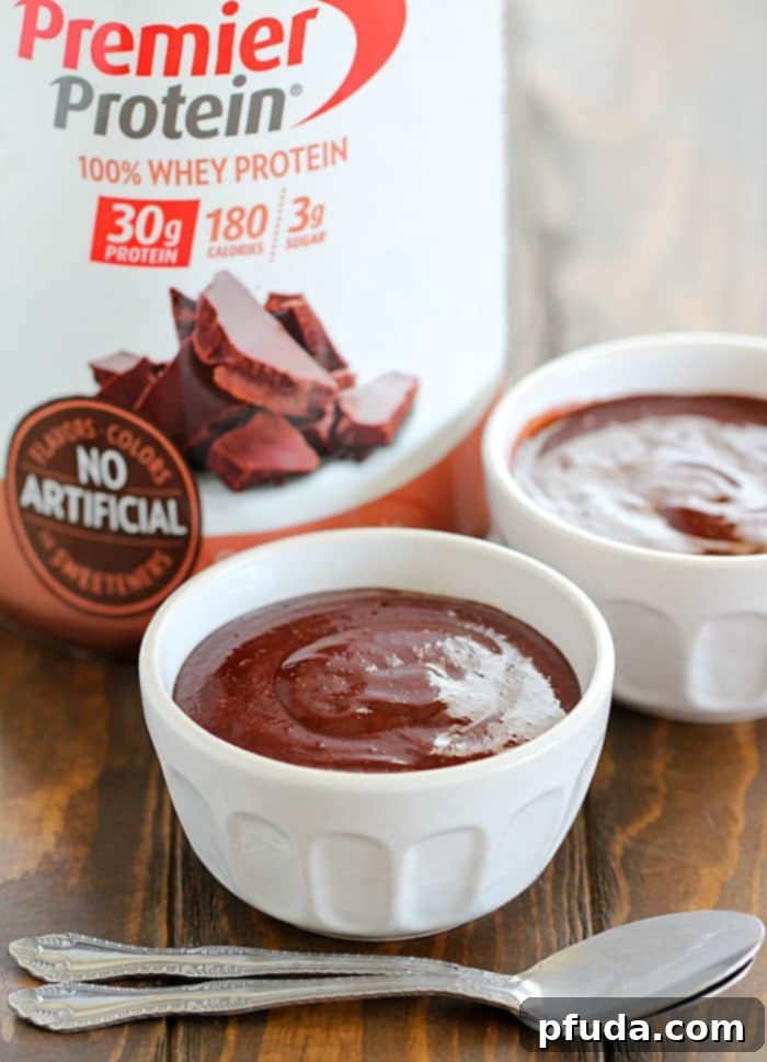 Creamy Chocolate Protein Pudding is a diet-friendly dessert that satisfies your sweet tooth and keeps you full. Easy to make with few ingredients. #AD