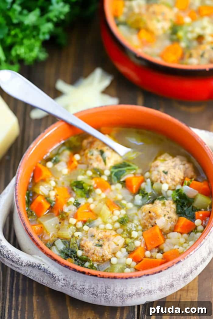 The Ultimate Italian Wedding Soup 5 My whole family is obsessed with this Italian Wedding Soup Recipe! It's easy to make and has such amazing flavor. A definite comfort food pleaser!