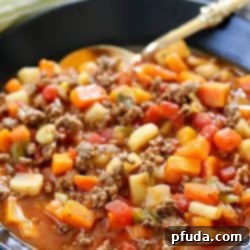 This Easy Vegetable Beef Soup Recipe is full of flavor and light on ingredients! You will love how easy it is to make! AD