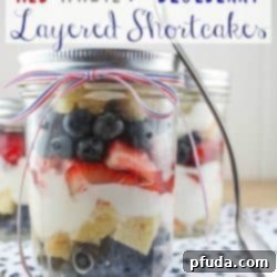 Red, White & Blueberry Layered Shortcakes