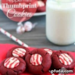 Crimson Velvet Peppermint Impressions 2 Red Velvet Peppermint Thumbprint Cookies Recipe Image