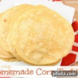 Making Corn Tortillas From Scratch 2 Close-up of freshly made homemade corn tortillas stacked