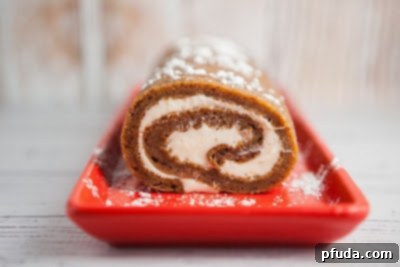 Elegant Pumpkin Roll with creamy filling