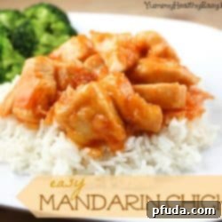 A top-down view of the prepared Easy Mandarin Chicken, garnished and ready to serve