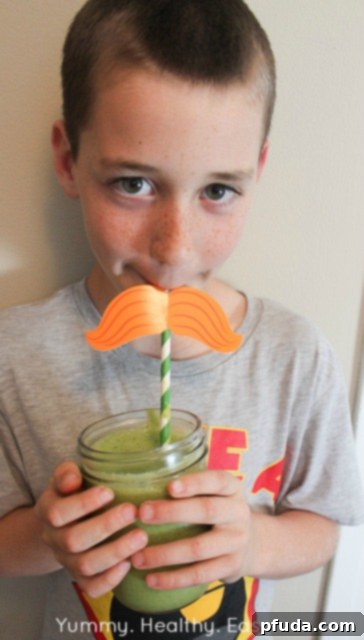 Another close-up shot of a healthy green smoothie