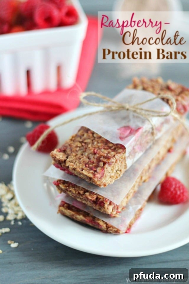 Homemade Raspberry Chocolate Protein Bars Delicious Raspberry Chocolate Protein Bars, perfect for pre or post-workout fuel.