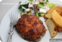 Easy Mini Honey-Mustard Meatloaves with Roasted Potatoes and Parmesan Salad