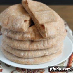 Homemade Whole Wheat Pita Bread | super easy, foolproof pita bread recipe that's healthy and tastes much better than store-bought!