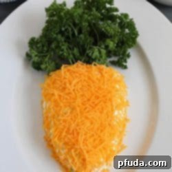 The finished Easter Carrot Cheese Ball, beautifully presented and ready to eat.