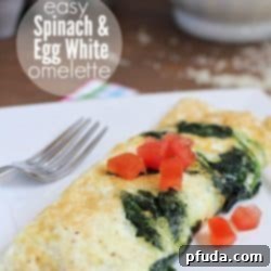 Easy Spinach & Egg White Omelette, a healthy and delicious breakfast.