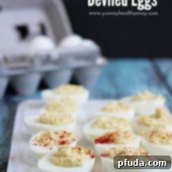 Easy Deviled Eggs - creamy, simple, delicious recipe. Perfect to bring to a party, everyone loves these!
