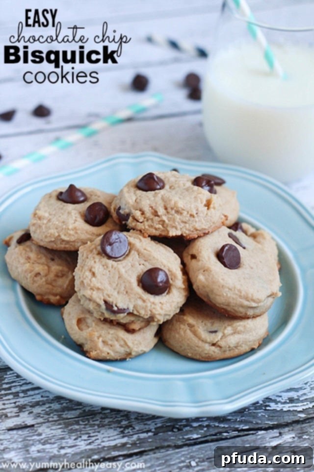 Easy Chocolate Chip Bisquick cookies made with minimal ingredients, yielding soft and delicious results.