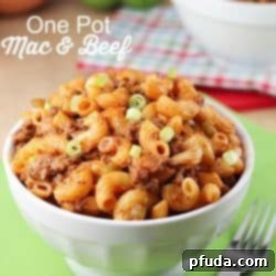 Cheesy Beef & Mac Skillet 2 One Pot Mac and Beef - delicious dinner made all in one pot and in under 30 minutes!