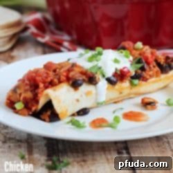 Healthy and delicious enchiladas with chicken, black beans and quinoa rolled inside flour tortillas. Guiltless and easy dinner!