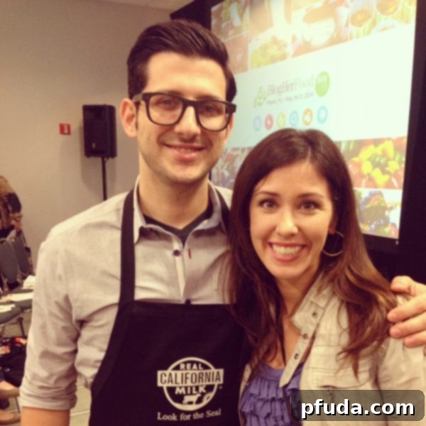 Me & Chef Giorgio Rapicavoli at BlogHer Food '14 after the California Dairy demo! Myself and Chef Giorgio Rapicavoli at BlogHer Food '14, following an inspiring California Dairy demonstration.