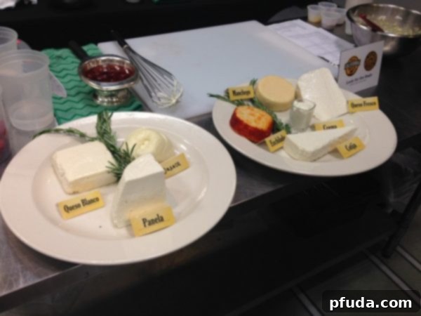 Some of the California cheeses...yum! A selection of delicious California Hispanic-style cheeses showcased during the dairy class.