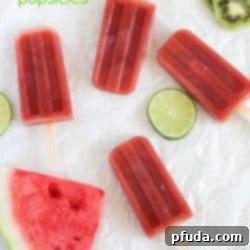 Watermelon Kiwi Popsicle recipe card with vibrant fruit image