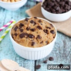 Healthy Eggless Cookie Dough - no-bake cookie dough you can eat with a spoon! It's made from a secret ingredient... garbanzo beans! #glutenfree #dairyfree #vegan