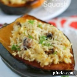 Stuffed Acorn Squash that's incredible and perfect for a holiday side dish - or just a regular side dish!