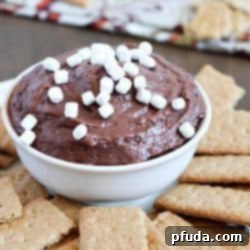 Yummy S'mores Dessert Dip using only 3 simple ingredients! Perfect for dunking graham crackers in.
