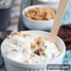 Creamy vanilla ice cream made without a machine + graham crackers, marshmallow fluff & chocolate for a yummy s'mores dessert!