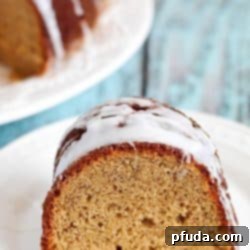 Decadent Banana Bread Cake 3 Appetizing close-up of the homemade Banana Bread Cake, perfect for dessert or breakfast.