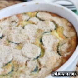 Zucchini Casserole - a healthy and deliciously side dish that's full chock full of zucchini!