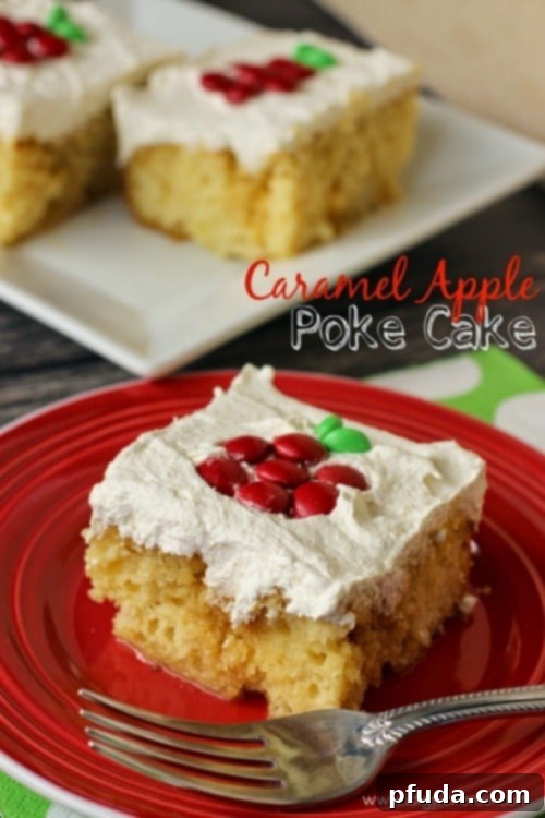 Caramel Apple Poke Cake from I Dig Pinterest