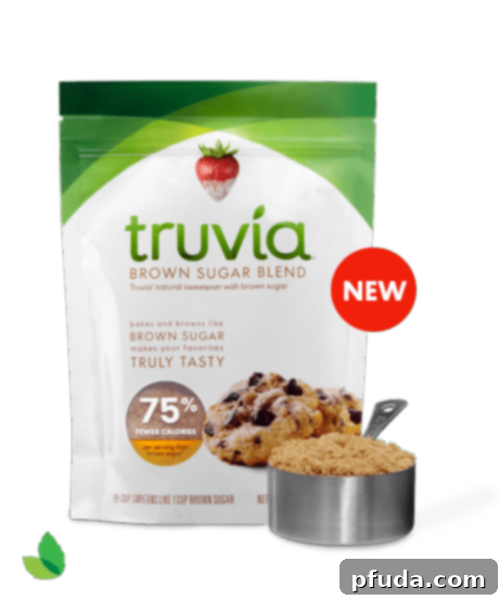 Package of Truvía Brown Sugar Blend, an ideal sugar substitute for healthier baking, used in easy peanut butter cookies.