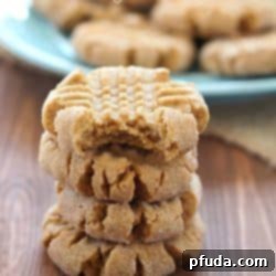 Healthier Easy Peanut Butter Cookies, a delicious and soft homemade treat.
