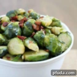 Bacon Brussels Sprouts dish, elegantly plated