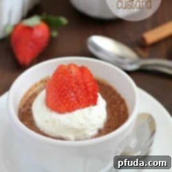 Effortless Guilt-Free Chocolate Custard 2 Easy Chocolate Custard recipe that’s velvety smooth, rich and light all at the same time. Plus it’s super easy (only 5 ingredients) and under 100 calories for each cup!
