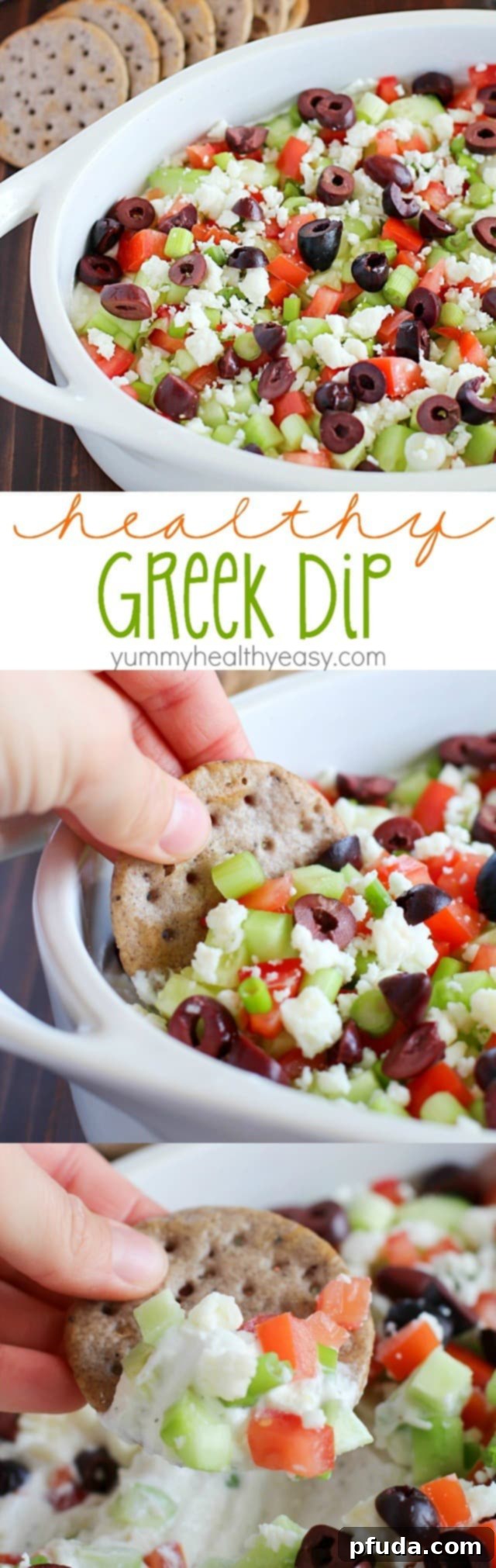 Wholesome Gluten-Free Greek Delight 9 Deliciously healthy greek dip, made with a protein-rich cottage cheese base (with ranch seasonings!) then topped with cucumbers, green onions, tomatoes, kalamata olives, and feta cheese. Healthy and full of flavor! #breton #ad