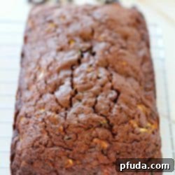 Delicious Double Chocolate Zucchini Bread recipe card image