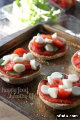 Healthy Mini Margherita Pizzas 