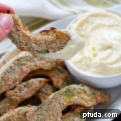 Golden Baked Avocado Fries with Creamy Garlic Aioli 2 Baked Avocado Fries - these are incredible! Dip them in a homemade garlic aioli and you'll be in heaven. All dairy-free and delicious, must-make healthy recipes! #MeatlessMondayNight